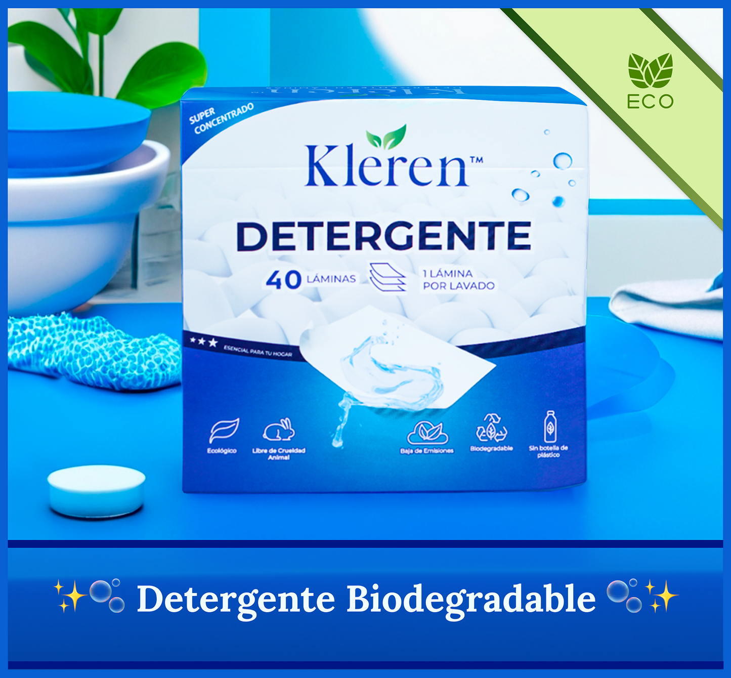 Detergente Biodegradable en Láminas [40 láminas]